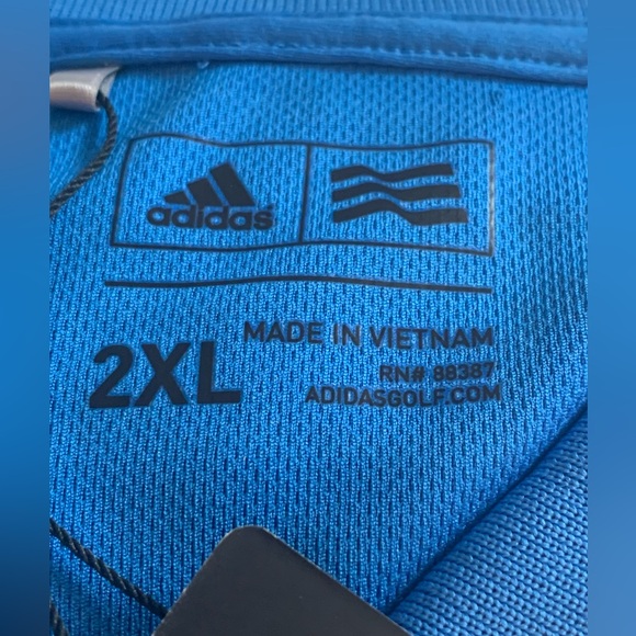 ADIDAS ADIPERFORM 2XL MENS GOLF Polo Shirt Extra Extra Large BLUE “SF 1930” NWT - Picture 16 of 16